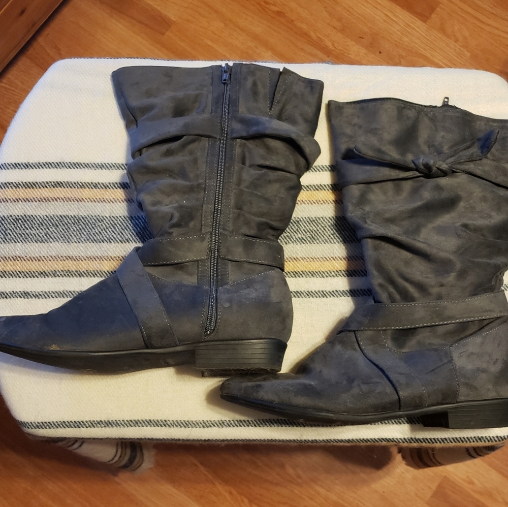 Comfort View Boots 10½W Grey Suede